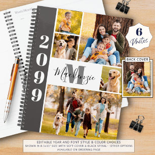 Agenda Nome do Monograma da Colagem de Fotografias Modern