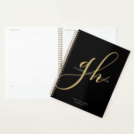 Agenda Nome do Monograma do Script Elegante Moderno Doura