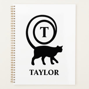 Agenda Nome do Monograma Gato Inicial Gato Gato Lover Bra