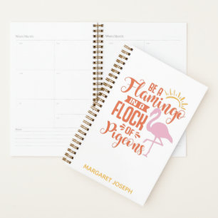 Agenda Nome do Monograma Personalizado Flamingo de Cotaç