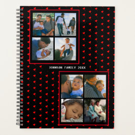 Agenda Nome e Coração Vermelho Personalizado da Família d