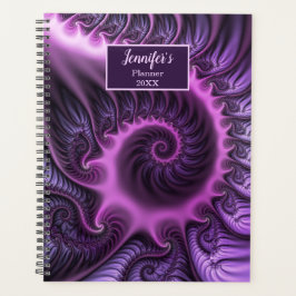 Agenda Nome Espiral De Arte Fractal, Rosa-Abstrato, vívid