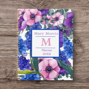 Agenda Nome Floral do Monograma & Diário/