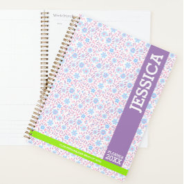 Agenda Nome Floral Purple Personalizado e Monograma