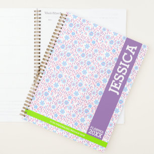 Agenda Nome Floral Purple Personalizado e Monograma