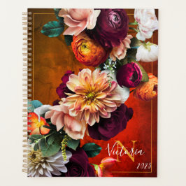 Agenda Nome Floral Textura Rústica