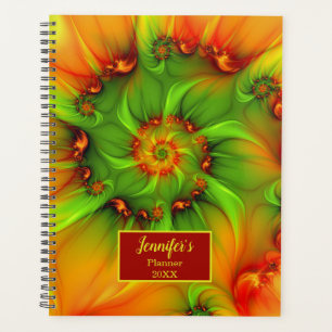 Agenda Nome Fractal de Abstrato Moderno Colorido Psicodél