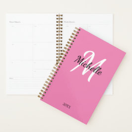 Agenda Nome Macrolítico Cinzento Rosa Mole + Nome Inicial