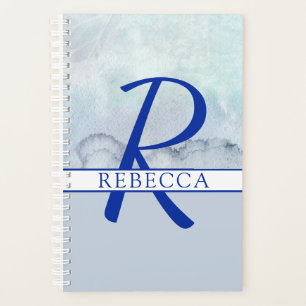 Agenda Nome   Monograma de cor azul