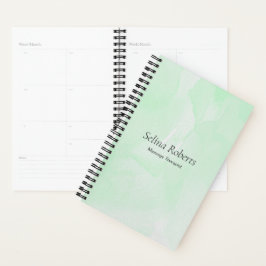 Agenda Nome personalizado aquarela verde