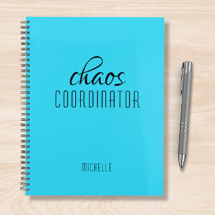 Agenda Nome Personalizado Azul do Coordenador do Caos