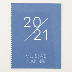 Agenda Nome Personalizado Azul Elegante Moderno 2021