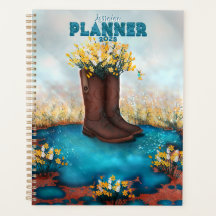 Nome Personalizado Boot Floral com Pássaro Humming