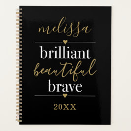 Agenda Nome Personalizado Brilhante e Bonito Bravo 2023