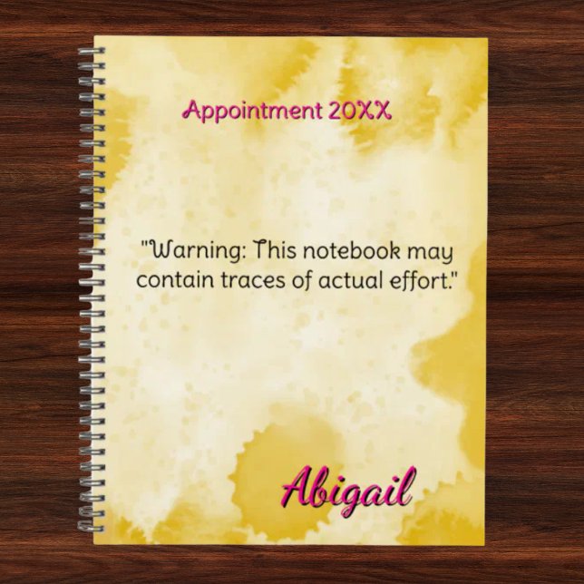 Agenda Nome Personalizado Compromisso Amarelo de Aquarela (Criador carregado)