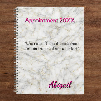 Agenda Nome Personalizado Compromisso Dourado de Marble B