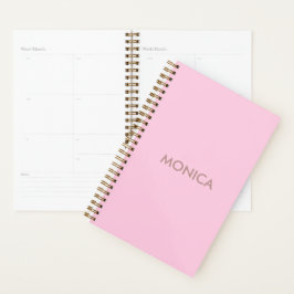 Agenda Nome personalizado cor de rosa feminino