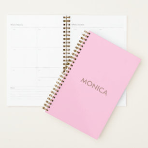 Agenda Nome personalizado cor de rosa feminino