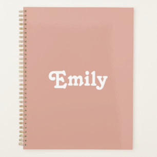 Agenda Nome personalizado cor-de-rosa poeirento, cor-de-r
