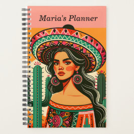 Agenda Nome Personalizado Corpo Fiesta Cactus Mexicano
