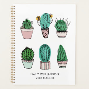 Agenda Nome personalizado da ilustração Cactos succulents