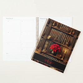 Agenda Nome Personalizado Dark Academia Poinsettia Booksh