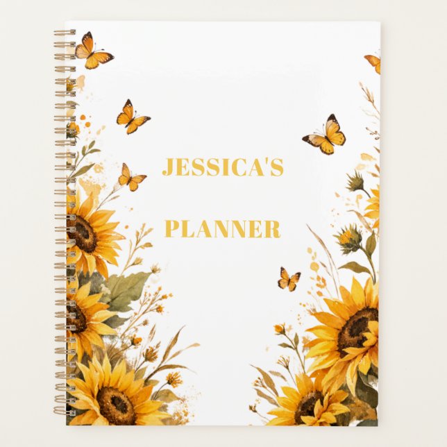 Agenda Nome Personalizado de Flor Boho (Frente)