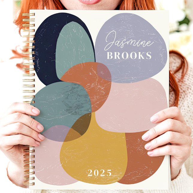 Agenda Nome Personalizado do Abstrato Organic Shapes 2025 (Criador carregado)