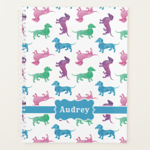Agenda Nome Personalizado do Dachshances Cujo Nome Pastel