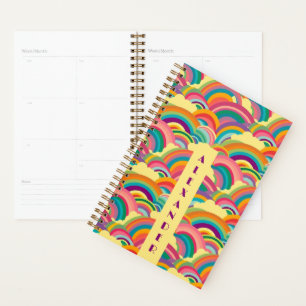 Agenda Nome Personalizado do Padrão do Arco-Íris Retroati