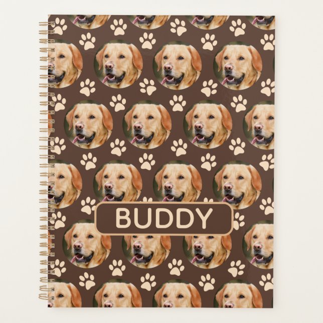 Agenda Nome Personalizado do Pet Photo Pattern (Frente)