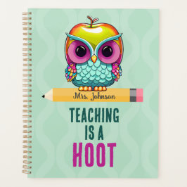 Agenda Nome Personalizado do Professor Apple Owl Planner