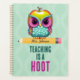 Agenda Nome Personalizado do Professor Apple Owl Planner 