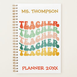 Agenda Nome Personalizado do Professor de Tipografia Vint