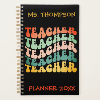 Agenda Nome Personalizado do Professor de Tipografia Vint