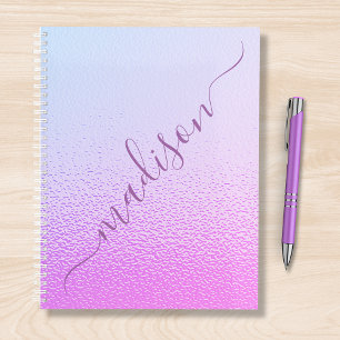 Agenda Nome Personalizado do Shimmer Rosa Girly Iridescen