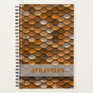 Agenda Nome Personalizado Escalas Metálicas de Bronze St