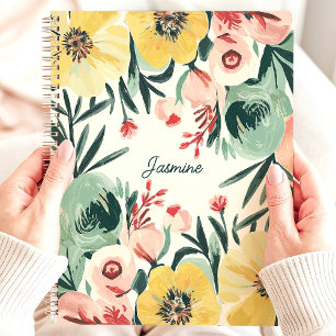 Agenda Nome Personalizado Floral Expressivo Ousado e Boni