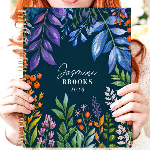 Agenda Nome Personalizado Floral Tropical Vibrante