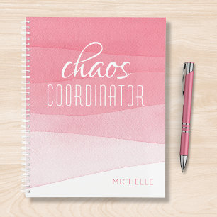 Agenda Nome Personalizado Girly Pink do Coordenador de Co