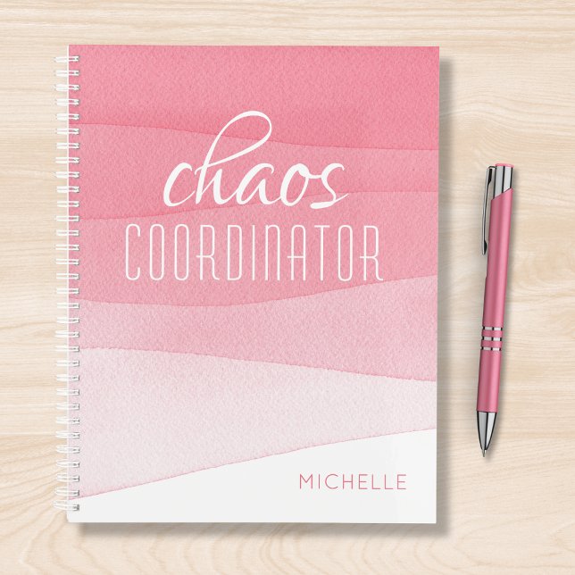 Agenda Nome Personalizado Girly Pink do Coordenador de Co (Criador carregado)