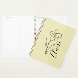Agenda Nome personalizado March daffodil Birth Flower