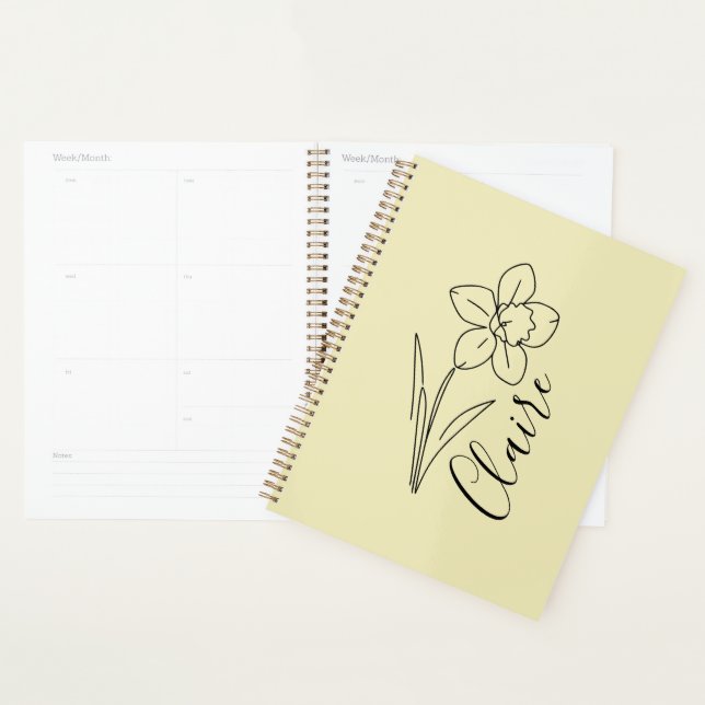 Agenda Nome personalizado March daffodil Birth Flower (Exibição)