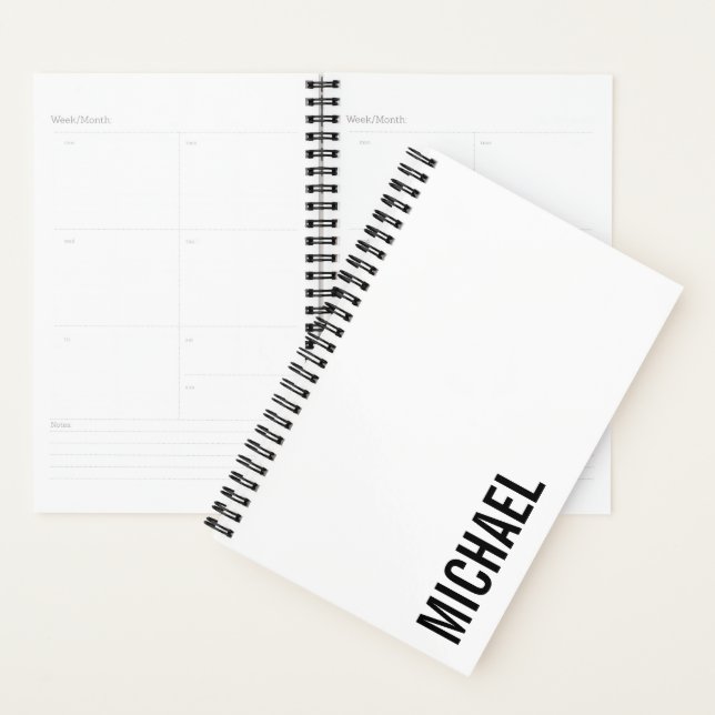 Agenda Nome Personalizado Mínimo Moderno (Exibição)