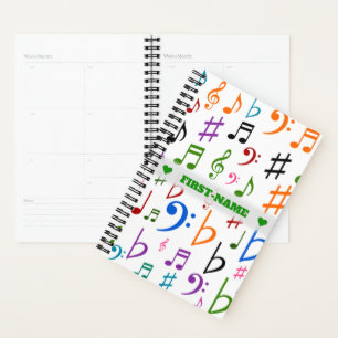 Agenda Nome Personalizado; Muitas notas e símbolos color