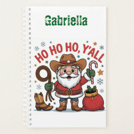 Agenda Nome personalizado Papai Noel tema western Natal
