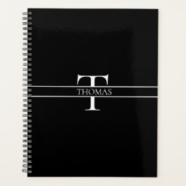 Agenda Nome Personalizado Personalizado Elegante Monogram