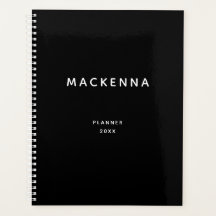 Nome Personalizado Preto Elegante Moderno Minimali