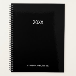Agenda Nome personalizado preto profissional elegante ano