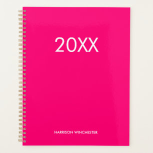 Agenda Nome personalizado profissional elegante ano rosa 